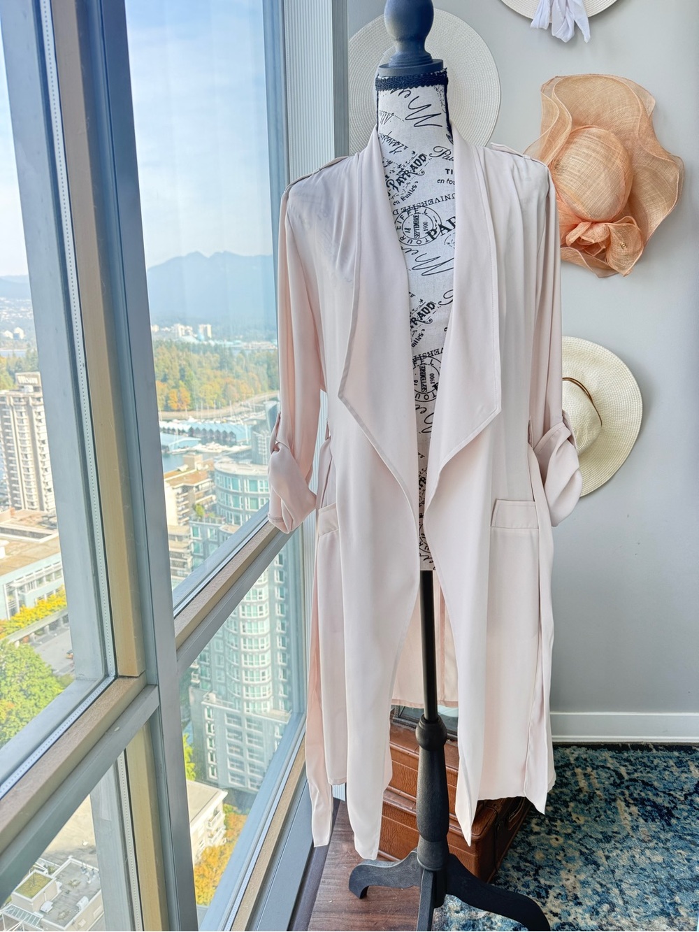 Light Pink Draped Robe Jacket Size M